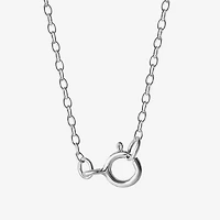 Girls Simulated Cubic Zirconia Sterling Silver 15 Inch Pendant Necklace