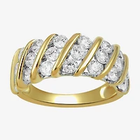 (I, I2) Womens 2 CT. T.W. Lab Grown White Diamond 14K Gold Over Silver Round Eternity Band
