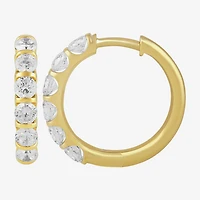 (I, I2) Womens 1 CT. T.W. Lab Grown White Diamond 14K Gold Over Silver 17.6mm Hoop Earrings