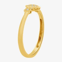 Heart (I, I2) Womens 1/10 CT. T.W. Lab Grown White Diamond 14K Gold Over Silver Delicate Stackable Ring