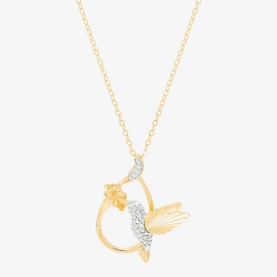 (H-I/Si1-Si2) Womens 1/10 CT. T.W. Lab Grown White Diamond 14K Gold Over Silver 18 Inch Pendant Necklace