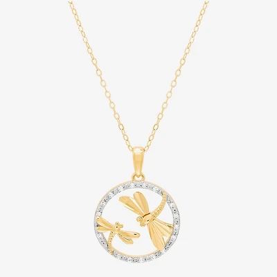 (H-I/Si1-Si2) Womens 1/10 CT. T.W. Lab Grown White Diamond 14K Gold Over Silver 18 Inch Pendant Necklace