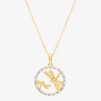(H-I/Si1-Si2) Womens 1/10 CT. T.W. Lab Grown White Diamond 14K Gold Over Silver 18 Inch Pendant Necklace