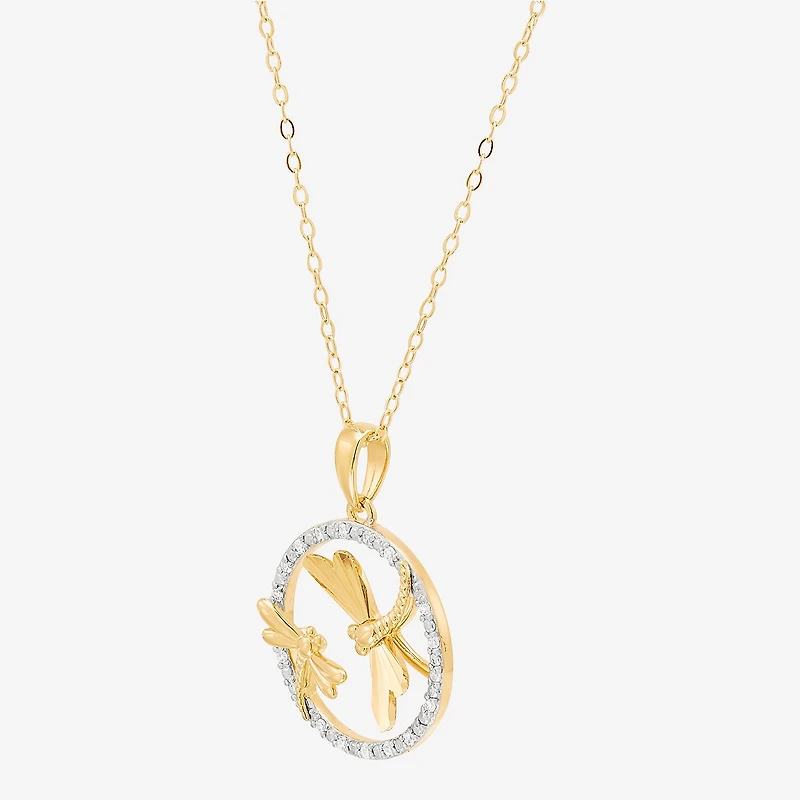 (H-I/Si1-Si2) Womens 1/10 CT. T.W. Lab Grown White Diamond 14K Gold Over Silver 18 Inch Pendant Necklace