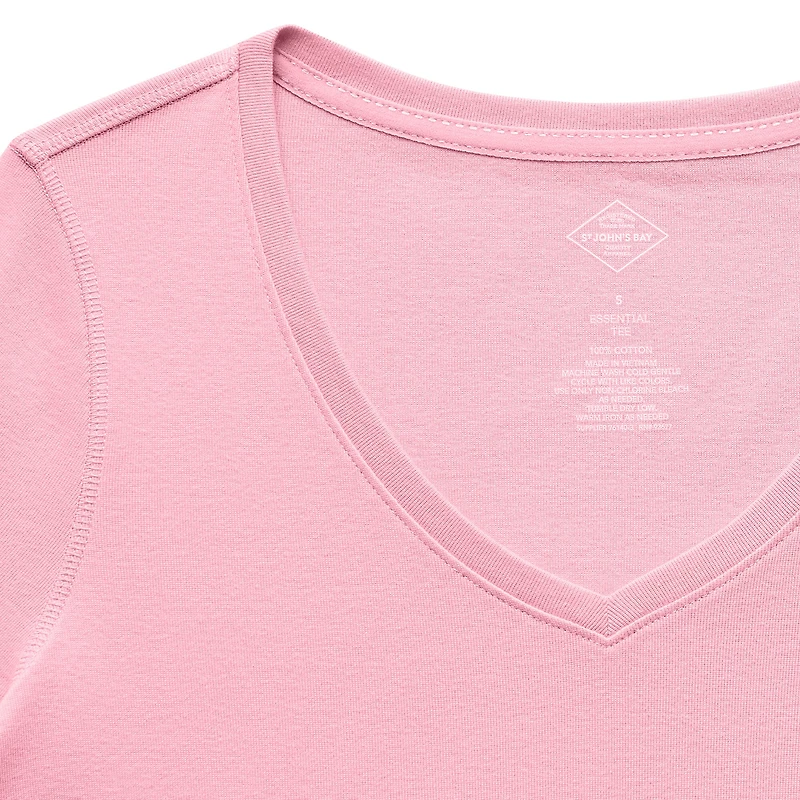 St. John's Bay Womens Easy-on + Easy-off V Neck 3/4 Sleeve Adaptive T-Shirt