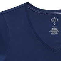 St. John's Bay Womens Plus Easy-on + Easy-off V Neck Short Sleeve Adaptive T-Shirt