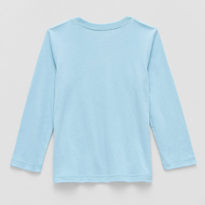 Okie Dokie Toddler & Little Boys Crew Neck Long Sleeve Regular Fit Graphic T-Shirt