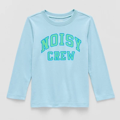Okie Dokie Toddler & Little Boys Crew Neck Long Sleeve Regular Fit Graphic T-Shirt