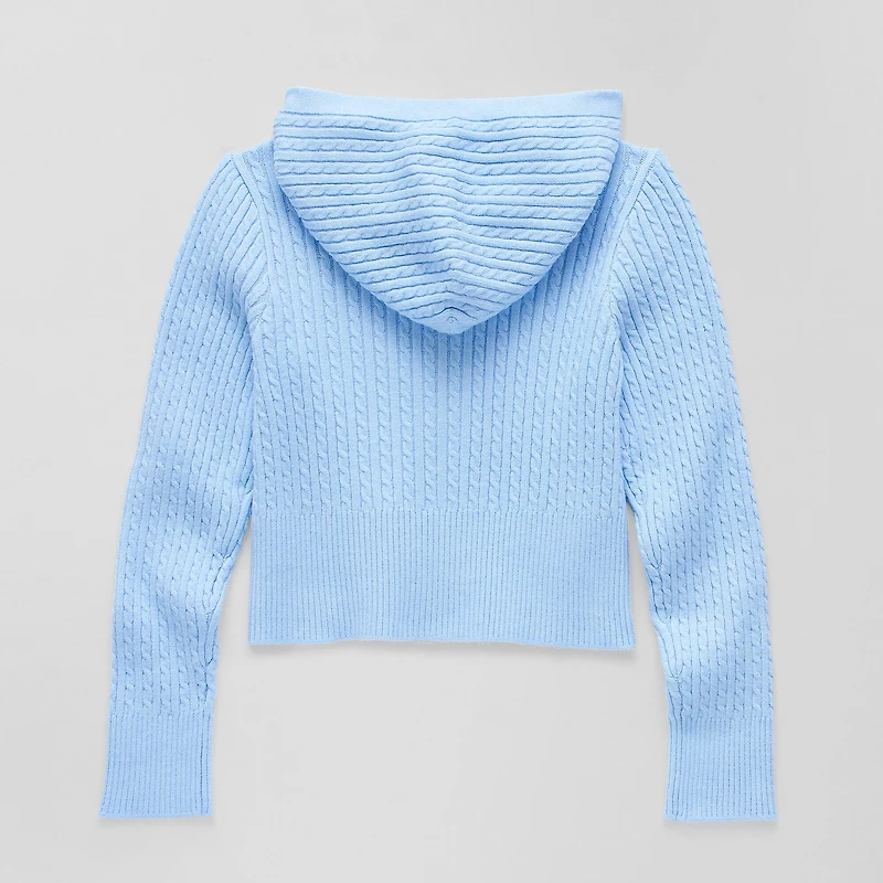 Thereabouts Little & Big Kid Girls Hooded Long Sleeve Layered Sweater