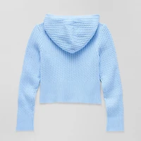 Thereabouts Little & Big Kid Girls Hooded Long Sleeve Layered Sweater