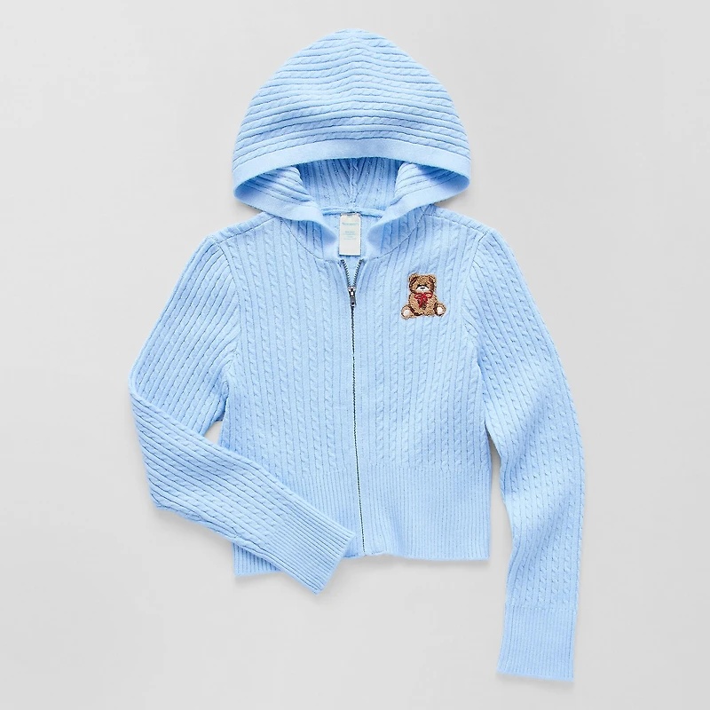 Thereabouts Little & Big Kid Girls Hooded Long Sleeve Layered Sweater