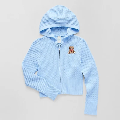 Thereabouts Little & Big Kid Girls Hooded Long Sleeve Layered Sweater