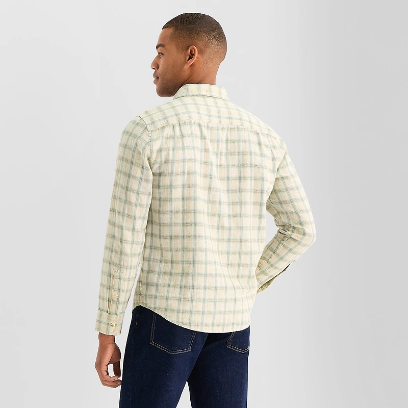 mutual weave Mens Long Sleeve Classic Fit Button-Down Shirt