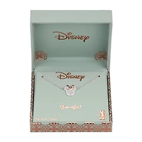 Disney Classics Womens Cubic Zirconia Pure Silver Over Brass 18 Inch Pendant Necklace