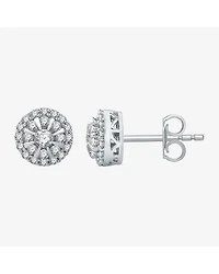 1/2 CT. T.W. Natural White Diamond 10K White Gold 7.9mm Round Stud Earrings