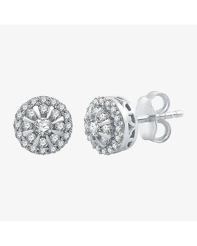 1/2 CT. T.W. Natural White Diamond 10K White Gold 7.9mm Round Stud Earrings