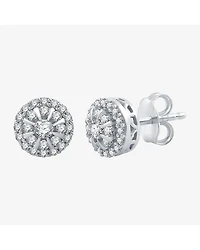 1/2 CT. T.W. Natural White Diamond 10K White Gold 7.9mm Round Stud Earrings