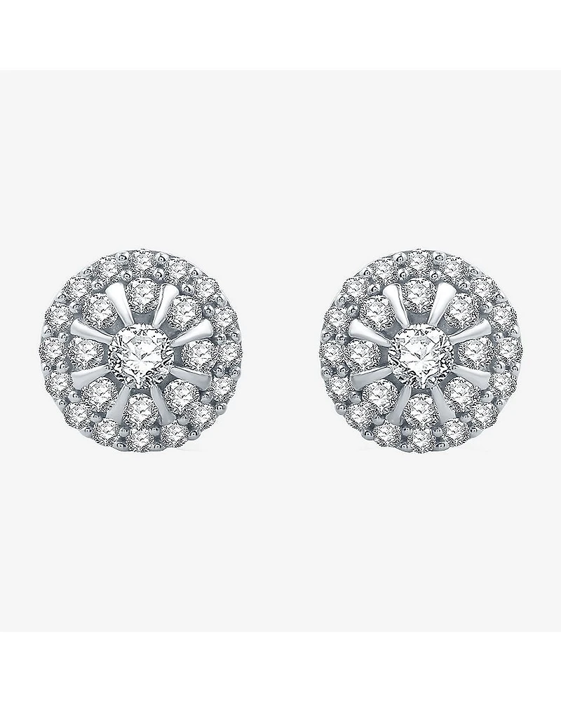 1/2 CT. T.W. Natural White Diamond 10K White Gold 7.9mm Round Stud Earrings