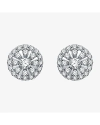 1/2 CT. T.W. Natural White Diamond 10K White Gold 7.9mm Round Stud Earrings