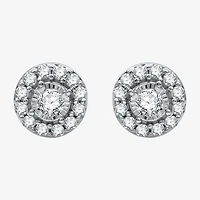 3/8 CT. T.W. Natural White Diamond 10K Gold 7.2mm Round Stud Earrings