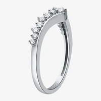 (H-I / I1) Womens 1/3 CT. T.W. Lab Grown White Diamond 10K Gold Chevron Wedding Band