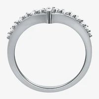 (H-I / I1) Womens 1/3 CT. T.W. Lab Grown White Diamond 10K Gold Chevron Wedding Band