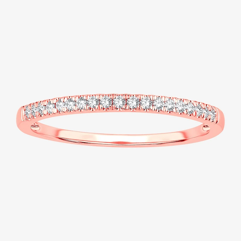 Womens 1/10 CT. T.W. Genuine White Diamond 10K Gold Wedding Band