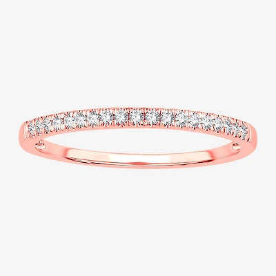 Womens 1/10 CT. T.W. Genuine White Diamond 10K Gold Wedding Band