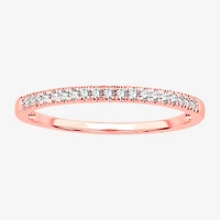Womens 1/10 CT. T.W. Genuine White Diamond 10K Gold Wedding Band