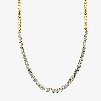 Effy Final Call Womens Diamond Sterling Silver 18 Inch Tennis Necklace