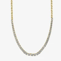Effy Final Call Womens Diamond Sterling Silver 18 Inch Tennis Necklace
