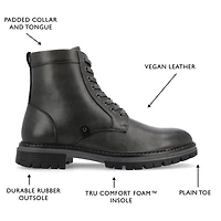 Vance Co Mens Denver Block Heel Lace-Up Boots