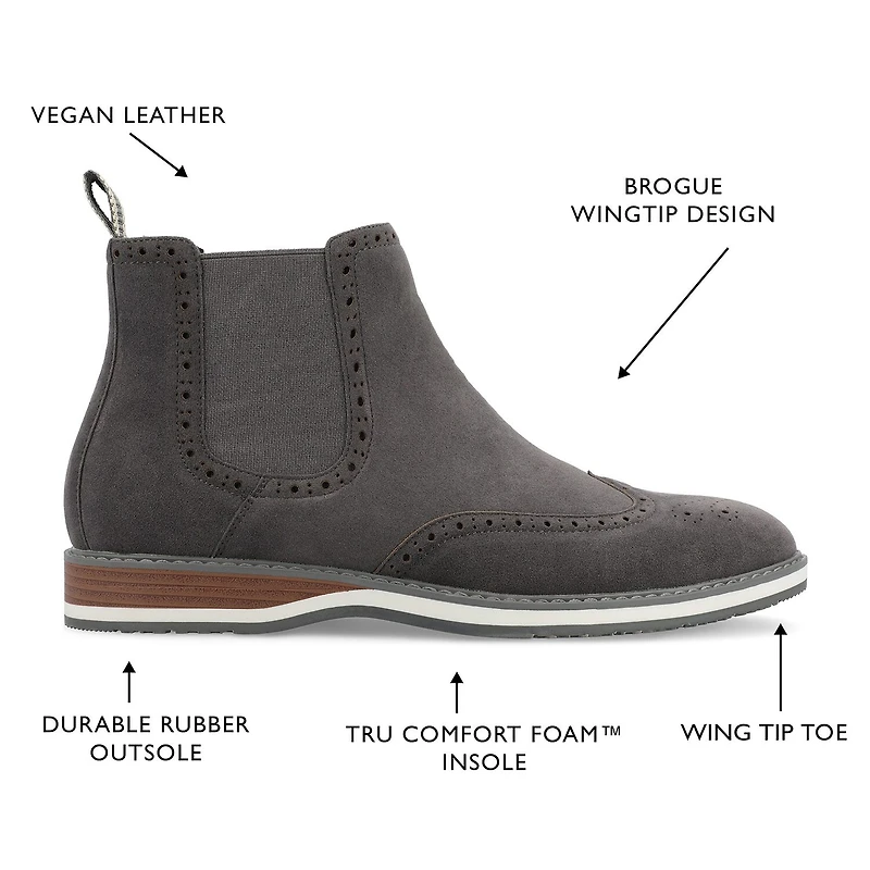Vance Co Mens Thorpe Flat Heel Chelsea Boots