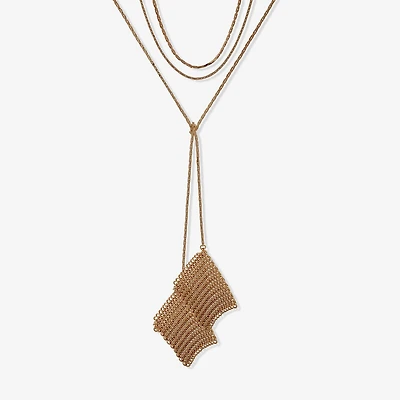 Worthington Gold Tone Multi Layered Womens 17 Inch Strand Necklace