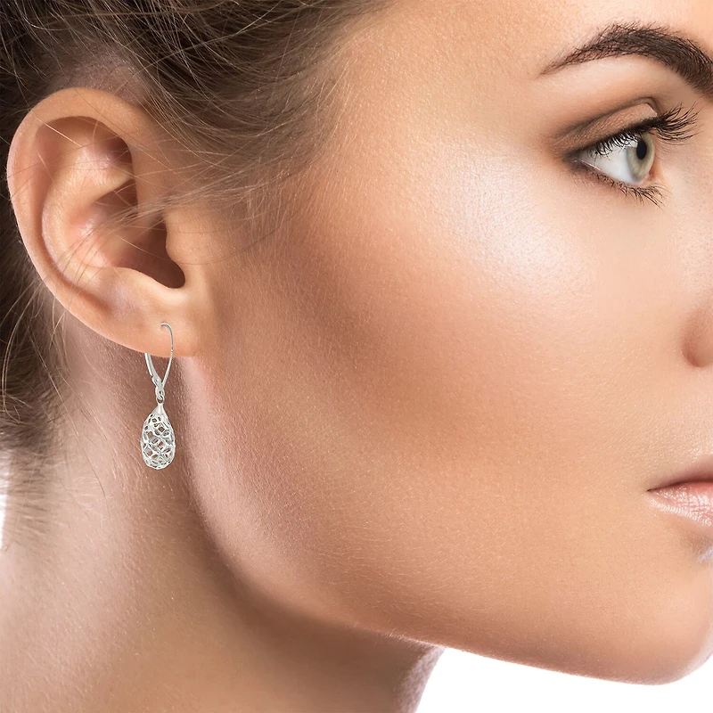 Womens 14K Gold Pear Drop Earrings