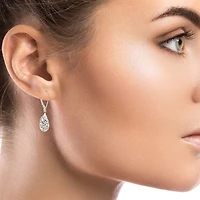 Womens 14K Gold Pear Drop Earrings