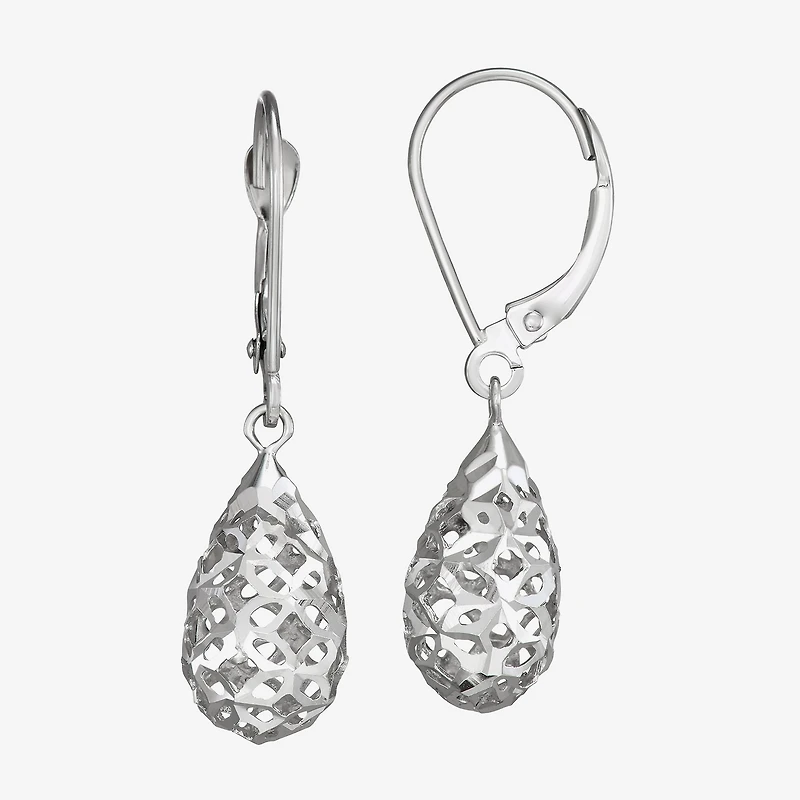 Womens 14K Gold Pear Drop Earrings