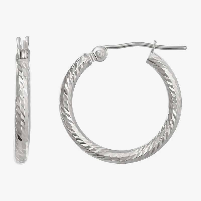 Womens 10K Gold 18mm Round Hoop Earrings