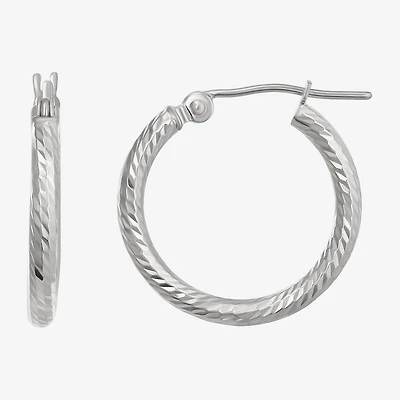 Womens 10K Gold 18mm Round Hoop Earrings