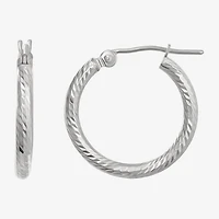 Womens 10K Gold 18mm Round Hoop Earrings