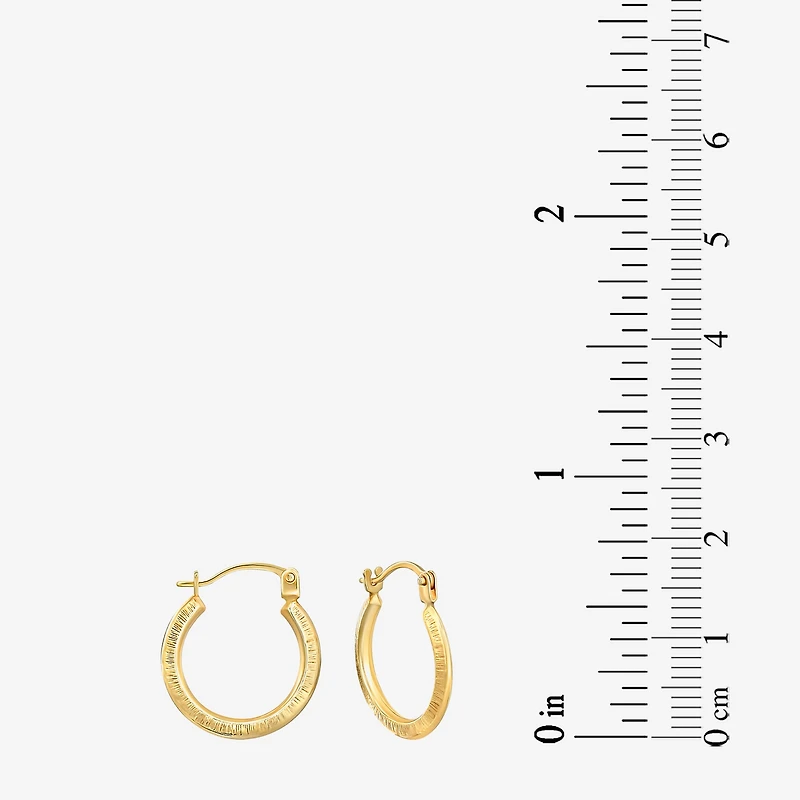 Womens 14K Gold 16.5mm Round Hoop Earrings