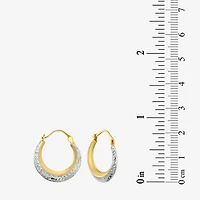 Womens 14K Two Tone Gold 20.9mm Round Hoop Earrings