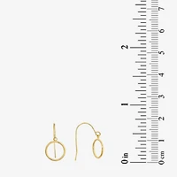 Womens 14K Gold Circle Drop Earrings