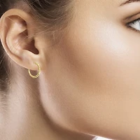 Diamond Cut Womens 14K Gold 18mm Hoop Earrings