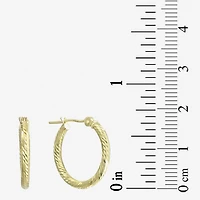Diamond Cut Womens 14K Gold 18mm Hoop Earrings