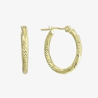 Diamond Cut Womens 14K Gold 18mm Hoop Earrings