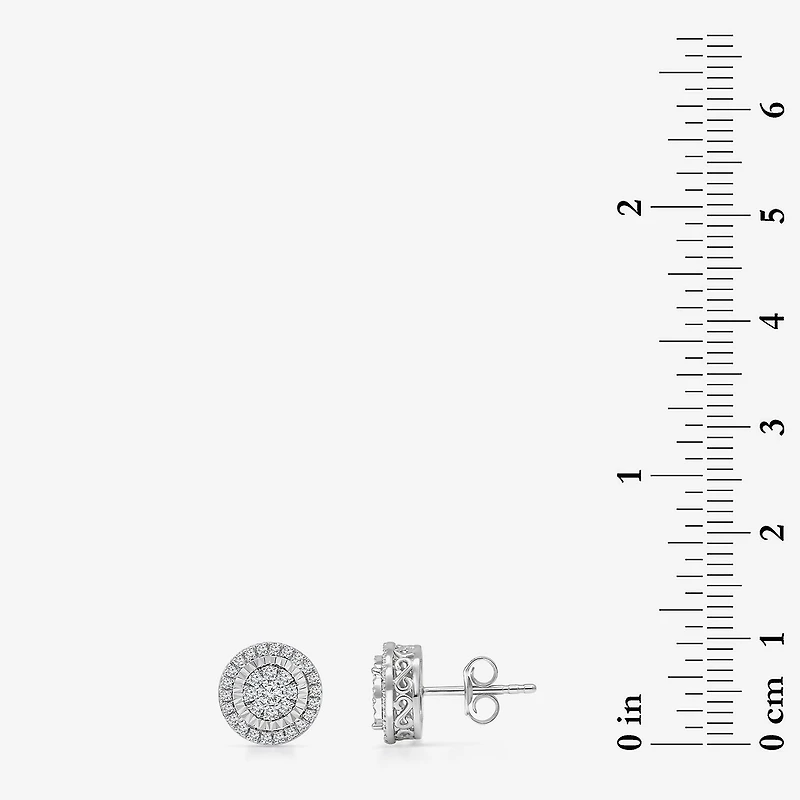 TruMiracle® 1/2 CT. T.W. Round White Natural Diamond 10K Gold Stud Earrings