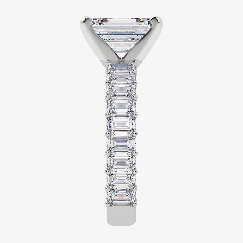 (G / Vs2-Si1) Womens 4 7/8 Ct. T.W. Lab Grown White Diamond 14K Gold Side Stone Engagement Ring