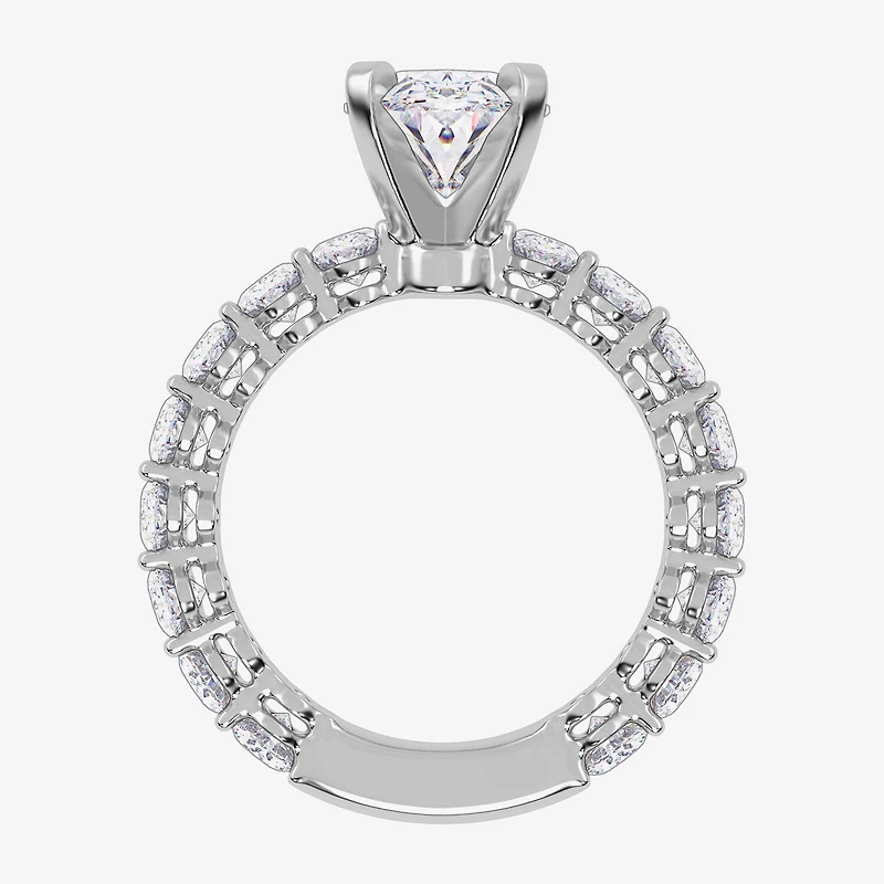 Signature By Modern Bride (G / Vs2-Si1) Womens 5 CT. T.W. Lab Grown White Diamond 14K Gold Oval Side Stone Engagement Ring