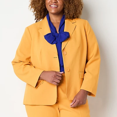 Black Label by Evan-Picone Womens Plus Classic Fit Suit Jacket